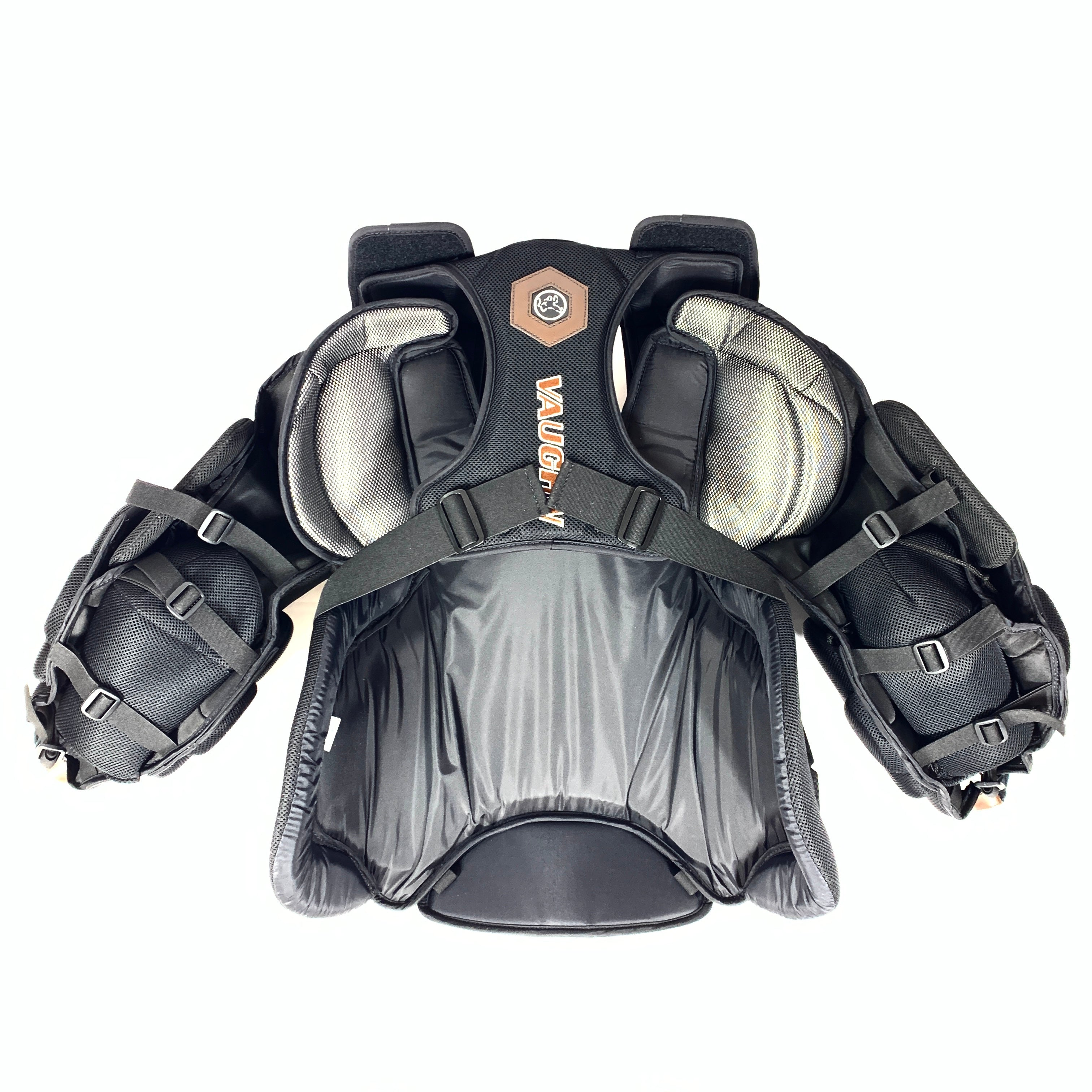 Vaughn Velocity V9 - New Pro Stock Goalie Chest Protector (Black/Brown)
